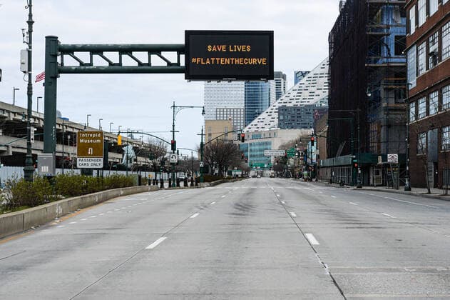 March 22, 2020, New York Manhattan, USA: Empty streets of NYC West Side HWY 03 22 20. New York Manhattan 42ST and NYC West Side HWY. . New York Manhattan USA - ZUMAs252 20200322_znp_s252_016 Copyright: xMarcusxSantosx