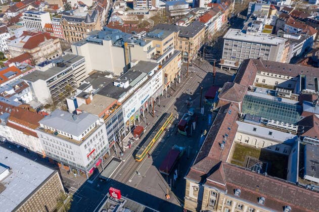 Luftbild_Stadtmitte am 22.03.2020 in Karlsruhe (), Germany Europaplatz Karlsruhe Innenstadt-West Westlicher Teil Baden-Württemberg Germany