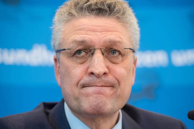 Gesundheit Corona-Virus Robert Koch-Institut Aufgrund der Corona-Krise haelt das Robert Koch-Institut, eine selbststaendige deutsche Bundesoberbehoerde fuer Infektionskrankheiten, taeglich ein Pressebriefing ab um die Oeffentlichkeit ueber den Verlauf der Virusepedimie und ueber Gegenmassnahmen zu informieren. Im Bild: Prof. Dr. Lothar H. Wieler, Praesident des Robert Koch-Institut am Freitag den 20. Maerz 2020. 20.3.2020, Berlin