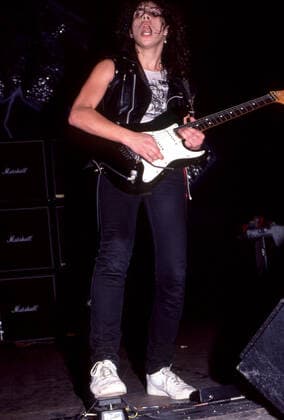 ROYAL OAK, MI - FEBRUARY 1: Guitarist Kirk Hammett plays on stage during the Ride the Lightning Tour at the Royal Oak Music Theatre on February 1, 1985 in Royal Oak, Michigan. Copyright: xRossxMarinoxArchivex xMediaPunchx