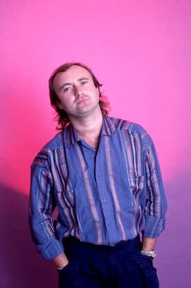 CLARKSTON, MI - JUNE 27: English drummer, singer, songwriter, multi-instrumentalist, record producer and actor Phil Collins poses for a studio portrait during his No Jacket Required Tour on June 27, 1985 at the Pine Knob Music Theatre in Clarkston, Michigan. Copyright: xRossxMarinoxArchivex xMediaPunchx