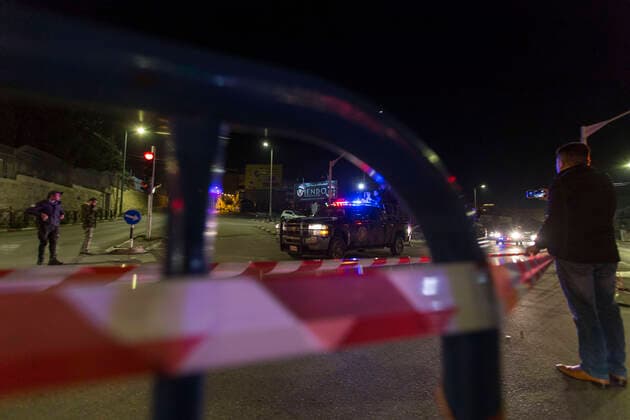 March 23, 2020, Bethlehem, Palestine: Palestinian Police & Security patrols the street of Bethlehem declaring the start of compulsory carefew & closure at whole West Bank, striving to stop the spread of COVID-19. Bethlehem Palestine - ZUMAb133 20200323_zap_b133_002 Copyright: xMustafaxBaderx