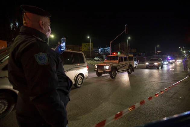 March 23, 2020, Bethlehem, Palestine: Palestinian Police & Security patrols the street of Bethlehem declaring the start of compulsory carefew & closure at whole West Bank, striving to stop the spread of COVID-19. Bethlehem Palestine - ZUMAb133 20200323_zap_b133_003 Copyright: xMustafaxBaderx