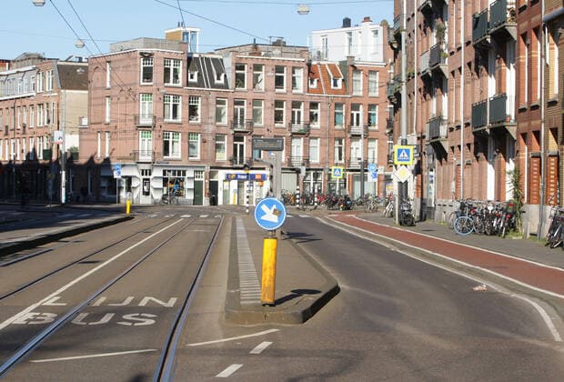 A generalview on the empty street on March 22, 2020 in Amsterdam,Netherlands.The Dutch government ordered all Dutch schools, cafes, restaurants, coffeeshops, sex clubs and sport and fitness clubs to be closed as the government sought to prevent the further spread of coronavirus in the Netherlands. Amsterdam Netherlands Copyright: xPauloxAmorimx PAWP3J8U0704