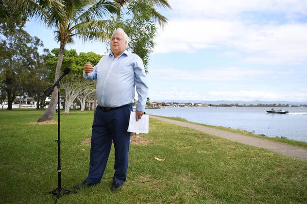 CLIVE PALMER COVID19 ANNOUNCEMENT, Businessman Clive Palmer is seen during a press conference on the Gold Coast, Monday, March 23, 2020. Mr Palmer said he will pay for more than one million doses of a malaria drug that could help fight coronavirus. ( NO ARCHIVING, EDITORIAL USE ONLY, NO USE IN BOOKS WITHOUT CONSENT BRISBANE QLD AUSTRALIA  Copyright: xDANxPELEDx 20200323001458845656