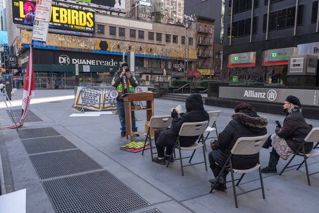 March 22, 2020, New York, United States: A street preacher is seen on Broadway preaching as the coronavirus continues to spread across the United States in New York City..The World Health Organisation declared coronavirus (COVID-19) a global pandemic on March 11th. New York United States - ZUMAs197 20200322_zaa_s197_162 Copyright: xRonxAdarx