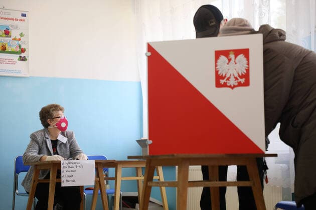 Complementary local elections are held in some places in Poland despite the coronavirus outbreak Despite the coronavirus outbreak in some places in Poland complementary local elections are held on March 22, 2020. Picture taken on March 22, 2020 in Bemowo Piskie, Poland. EN_01421296_0001 