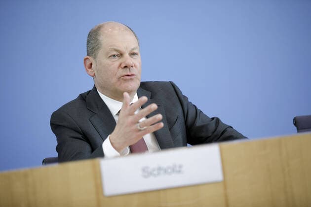 Bundesfinanzminister Olaf Scholz, SPD, spricht in der Bundespressekonferenz zum Nachtragshaushalt 2020 und die Reaktion auf die Corona-Krise. Berlin, 23.03.2020 Berlin Deutschland