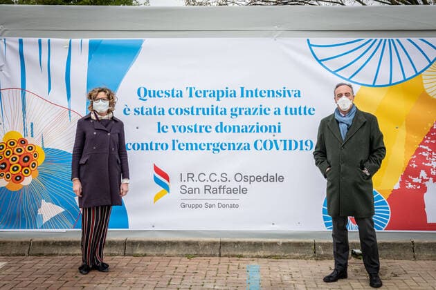 Milan - Coronavirus - The new San Raffaele intensive care unit opens thanks to the fundraising organized by Chiara Ferragni and Fedez. In the photo Elena Bottinelli, CEO of IRCSS San Raffaele Hospital and Giulio Gallera, Councilor for Welfare of the Lombardy Region (Marco Passaro Fotogramma, - 2020-03-23) p.s. la foto e utilizzabile nel rispetto del contesto in cui e stata scattata, e senza intento diffamatorio del decoro delle persone rappresentate  Copyright: xMarcoxPassarox xFOTOGRAMMAx