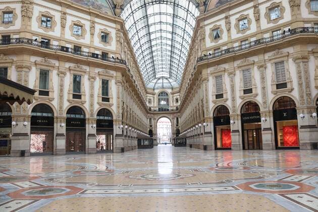 foto ipp giorgio rossi milano 23 03 2020 emergenza coronavirus - galleria vittorio emanuele senza persone  0