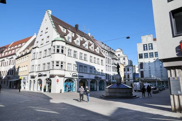 Fussgaengerzone, Corona, Augsburg, Ausgangsbeschraenkung, 23.03.2020 Augsburg Bayern Deutschland