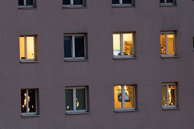 apartment house, people at home due to corona virus (COVID-19), flat Wien, Vienna Wien Austria 22. Donaustadt