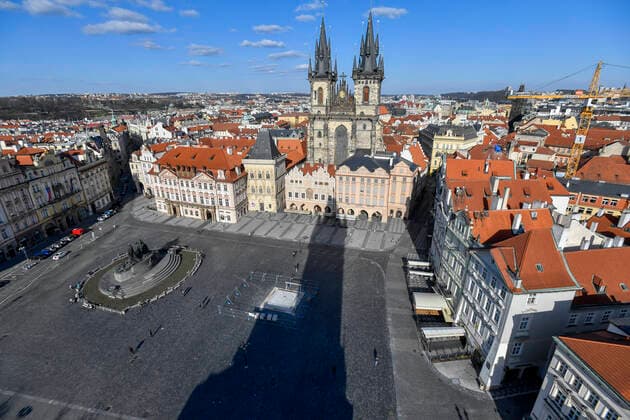 Deserted Old Town Square in Prague, Czech Republic, March 23, 2020. (CTKxPhoto VitxSimanek) CTKPhotoP202003230818801 VIS 002