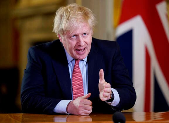 Bilder des Jahres 2020, News 03 März News Themen der Woche KW13 News Bilder des Tages (200323) -- LONDON, March 23, 2020 (Xinhua) -- British Prime Minister Boris Johnson addresses the nation at 10 Downing Street in London, Britain, on March 23, 2020. British Prime Minister Boris Johnson announced Monday evening a series of measures that aim to restrict social contact in the UK, so as to curb the spread of COVID-19. (Andrew Parsons No 10 Downing Street Handout via Xinhua) (EDITORIAL USE ONLY) BRITAIN-LONDON-PM-COVID-19-ADDRESS 
