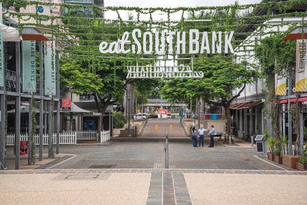 March 24, 2020, Brisbane, Australia: A view of a semi deserted Southbank..Covid-19 pandemic hits Australian capital cities. Sports, music events are cancelled or postponed and school, universities and business follow government guidelines about quarantine and health safety. Brisbane Australia - ZUMAs197 20200324_zaa_s197_014 Copyright: xFlorentxRolsx