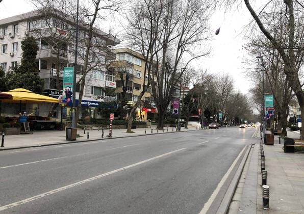 View of Istanbul™s shopping street Bagdat¦ As 20 million city Istanbul is getting empty, the number of infected people increased to 1525 people and 37 deaths. Copyright: TolgaxAdanali 16704552
