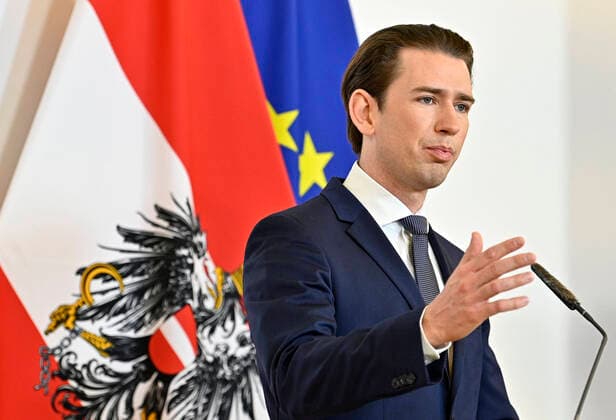 Wien 24.03.2020, Bundeskanzleramt, Wien, AUT, Coronaviruskrise, Oesterreich, Pressekonferenz, Aktuelles zum Coronavirus, im Bild Bundeskanzler Sebastian Kurz (OeVP) during a press conference of Austrian Goverment about the Coronavirus Pandemie at the Bundeskanzleramt in Wien, Austria on 2020 03 24.