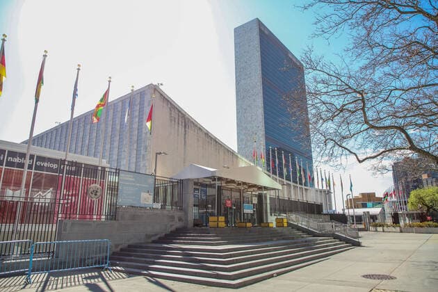 March 24, 2020, New York, NEW YORK, EUA: Headquarters of the United Nations (UN) during the Pandemic Coronavirus COVID-19 in New York in the United States. New York EUA - ZUMAc233 47093606st Copyright: xVanessaxCarvalhox