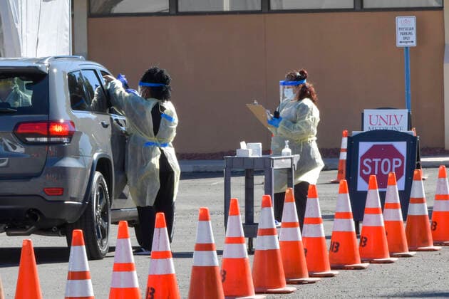Las Vegas NV - March 24: UNLV Medicine conduct drive-up COVID-19 testing in Las Vegas, Nevada on March 24, 2020. Copyright: xDamairsxCarterx