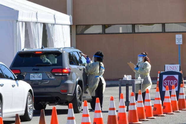 Las Vegas NV - March 24: UNLV Medicine conduct drive-up COVID-19 testing in Las Vegas, Nevada on March 24, 2020. Copyright: xDamairsxCarterx