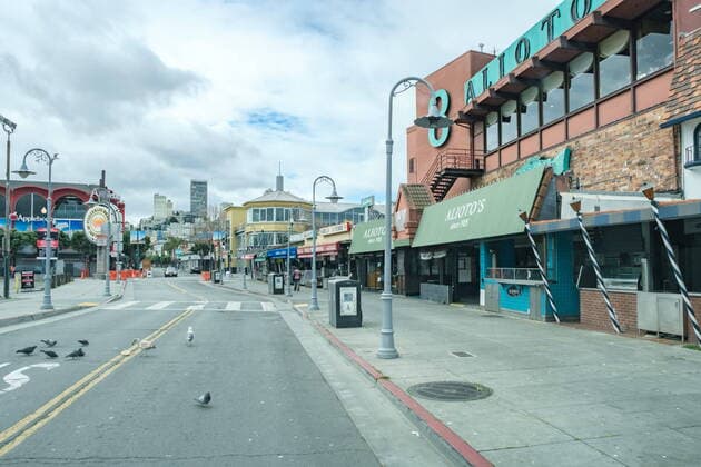 March 24, 2020, San Francisco, California, USA: Fisherman™s Wharf is vacant due to San Francisco™s shelter in place order. San Francisco USA - ZUMA™s 20200324_mda_s265_170 Copyright: xWilliamxJxSimpsonx