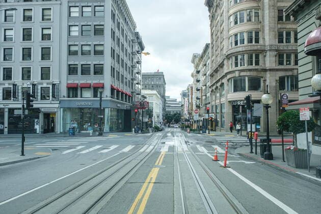 March 24, 2020, San Francisco, California, USA: A vacant Union Square due to San Francisco™s shelter in place order. San Francisco USA - ZUMA™s 20200324_mda_s265_173 Copyright: xWilliamxJxSimpsonx