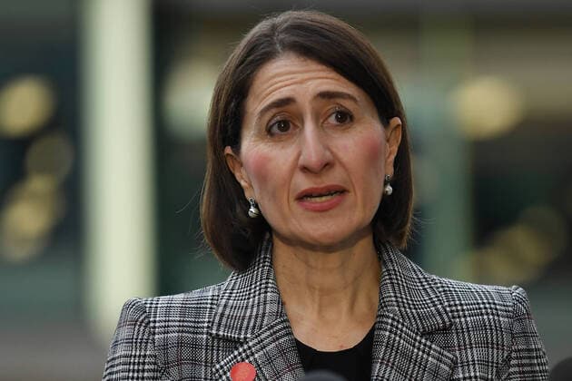 GLADYS BEREJIKLIAN PRESSER, NSW Premier Gladys Berejiklian is seen delivering a health update on COVID-19 in Sydney, Wednesday, March 25, 2020. Australia will be placed into an even tighter lockdown from midnight on Wednesday night as governments desperately try to slow the spread of the coronavirus. ( NO ARCHIVING, EDITORIAL USE ONLY, NO USE IN BOOKS WITHOUT CONSENT SYDNEY NSW AUSTRALIA  Copyright: xDEANxLEWINSx 20200325001459220972
