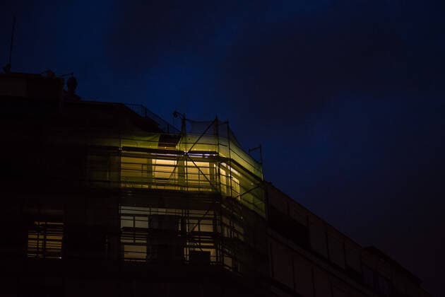 March 24, 2020, Barcelona, Catalonia, Spain: Illuminated apartments are seen in Barcelona during lockdown to slow the rate of the coronavirus disease (COVID-19) spread. SpainÃ¢â‚¬â ¢s coronavirus victims rise by 514 in a day, with 2,700 dead and nearly 40,000 infections Barcelona Spain - ZUMAb137 20200324_zap_b137_011 Copyright: xJordixBoixareux