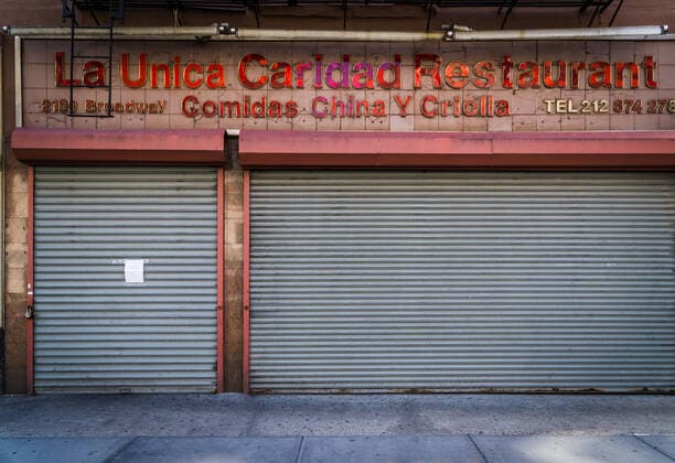 Covid-19 impact on NYC Covid-19 s on New York City. Businesses closed. Lonely streets as people stay home and practice social distance. Javits Center being transformed in an emergency hospital for coronavirus patients. New York City New York United States Copyright: StevexSanchez