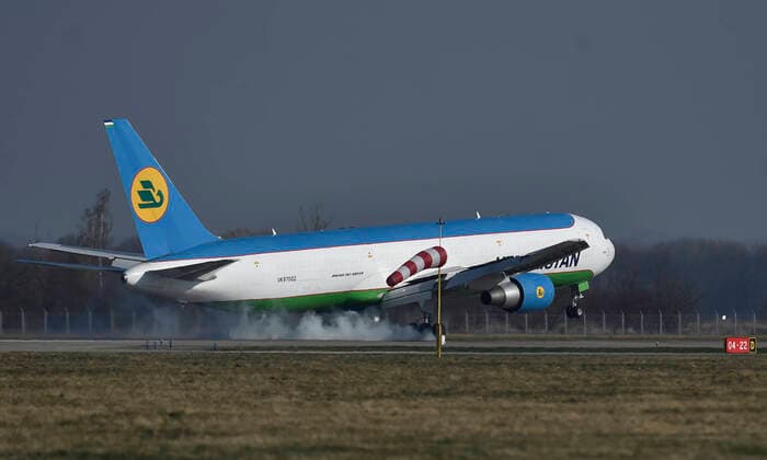 Aircraft landed at the Mosnov - Ostrava airport with supply of medical equipment from China aimed to help tackle the coronavirus epidemic in the Czech Republic, March 25, 2020. (CTKxPhoto JaroslavxOzana) CTKPhotoP202003250298001 JAO 02