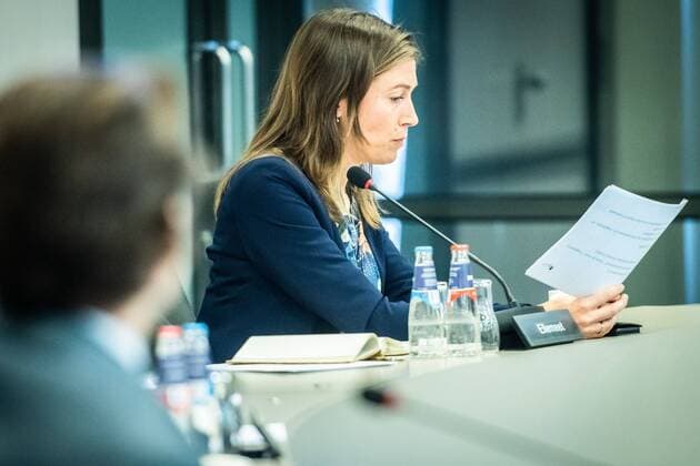 DEN HAAG, 23-03-2020, Coronavirus update for members of Dutch Parliament by RIVM and NIVC. Groenlinks Member of parliament Corinne Ellemeet. Coronavirus update for members of Dutch Parliament  x7606280x Copyright: