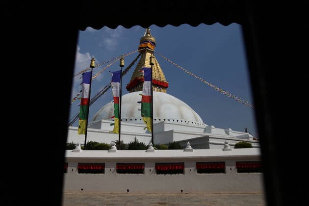 March 25, 2020, Kathmandu, Nepal: A deserted view of Boudhanath Stupa, a UNESCO world heritage site, following the lockdown imposed by the government amid concerns about the spread of coronavirus disease (COVID-19) outbreak, in Kathmandu, Nepal March 25, 2020. Kathmandu Nepal - ZUMAs242 20200325_zip_s242_001 Copyright: xDipenxShresthax
