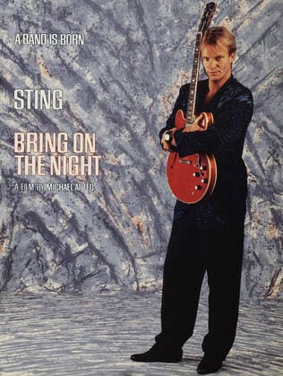 BRING ON THE NIGHT, poster art, Sting, 1985, Samuel Goldwyn courtesy Everett Collection !ACHTUNG AUFNAHMEDATUM GESCHÃ„TZT! PUBLICATIONXNOTxINxCANxCHNxFRAxITAxJPNxNORxPOLxRUSxESPxUKxUSA Copyright: xSamuelxGoldwynxFilms CourtesyxEverettxCollectionx M8DBRON EC019
