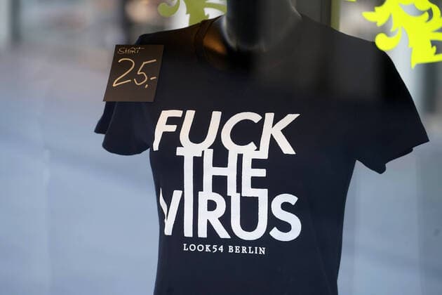 News Themen der Woche KW13 News Bilder des Tages 25.03.2020,Berlin,Deutschland,GER,die Stadt in Zeiten der Corona Pandemie, Fuck the Virus, gesehen am Kurfürstendamm.