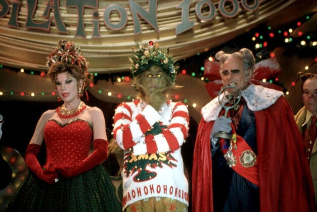 Weihnachten, Filmreife Outfits DR. SEUSS HOW THE GRINCH STOLE CHRISTMAS, Christine Baranski, Jim Carrey, Jaffrey Tambor, 2000 Universal Courtesy Everett Collection !ACHTUNG AUFNAHMEDATUM GESCHÃ„TZT! PUBLICATIONXNOTxINxCANxCHNxFRAxITAxJPNxNORxPOLxRUSxESPxUKxUSA Copyright: xUniversal CourtesyxEverettxCollectionx MSDDRSE EC013