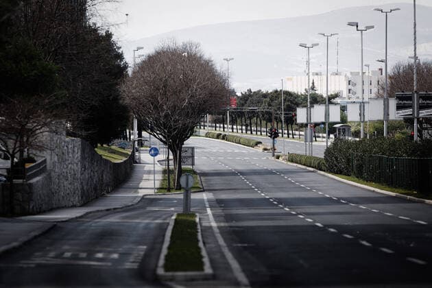 PXL_Empty thoroughfares in Split, Croatia 25.03.2020., Split, Croatia - All major roads in the city of Split, are almost empty because of various restrictions on movement due to the pandemic coronavirus. MilanxSabic PIXSELL