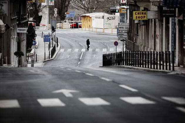 PXL_Empty thoroughfares in Split, Croatia 25.03.2020., Split, Croatia - All major roads in the city of Split, are almost empty because of various restrictions on movement due to the pandemic coronavirus. MilanxSabic PIXSELL