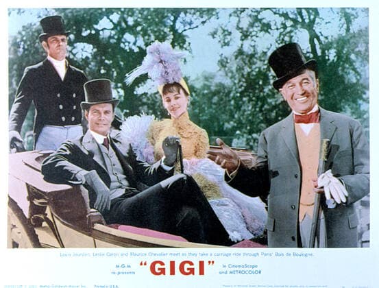 GIGI, Louis Jourdan, Leslie Caron, Maurice Chevalier, 1958 Courtesy Everett Collection !ACHTUNG AUFNAHMEDATUM GESCHÃ„TZT! PUBLICATIONXNOTxINxCANxCHNxFRAxITAxJPNxNORxPOLxRUSxESPxUKxUSA Copyright: xCourtesyxEverettxCollectionx MSDGIGI EC007