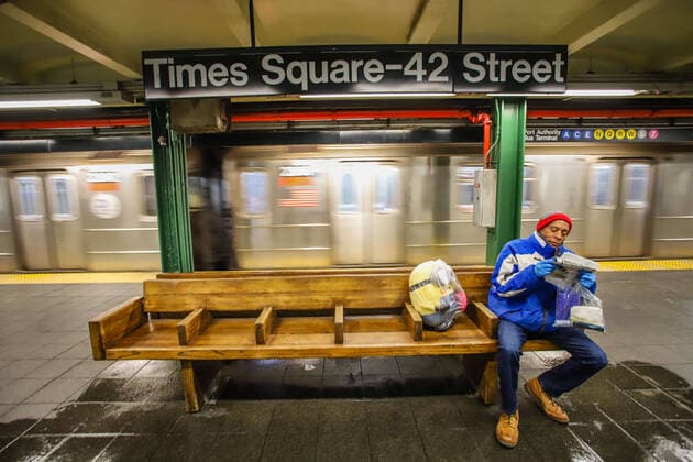 March 25, 2020, New York, NEW YORK, EUA: Times Square subway in Manhattan are seen empty during the Coronavirus COVID19 pandemic in New York in the United States. New York EUA - ZUMAc233 47096345st Copyright: xVanessaxCarvalhox