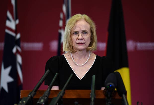 QUEENSLAND HEALTH COVID-19 PRESSER, Queensland s chief health officer Dr Jeannette Young speaks during a press conference at Parliament House in Brisbane, Thursday, March 26, 2020. Queensland schools will be student-free from next week and the state s borders have been shut due to the coronavirus COVID-19 pandemic. ( NO ARCHIVING, EDITORIAL USE ONLY, NO USE IN BOOKS WITHOUT CONSENT BRISBANE QUEENSLAND AUSTRALIA  Copyright: xDANxPELEDx 20200326001460035963
