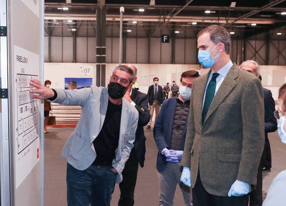 26-03-2020 Madrid King Felipe visited the corona, Covid19, emercency hospital at the IFEMA convention center in Madrid, Spain.  Copyright: xxPPE Thorton poolx