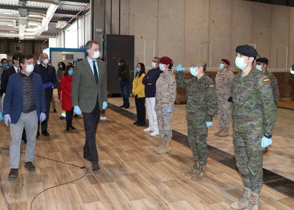 26-03-2020 Madrid King Felipe visited the corona, Covid19, emercency hospital at the IFEMA convention center in Madrid, Spain.  Copyright: xxPPE Thorton poolx