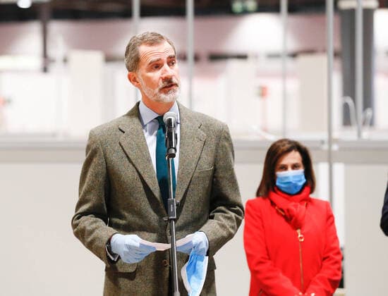 26-03-2020 Madrid King Felipe visited the corona, Covid19, emercency hospital at the IFEMA convention center in Madrid, Spain.  Copyright: xxPPE Thorton poolx