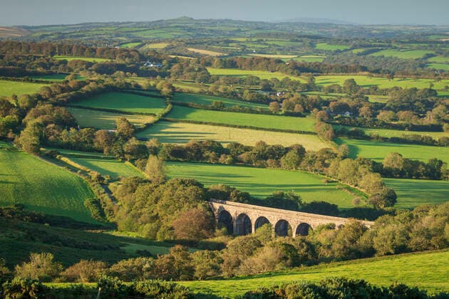 Viaduct forming part of the Granite Way surrounded by rolling Dartmoor countryside, Devon, England, United Kingdom, Europe Copyright: AdamxBurton 799-3942