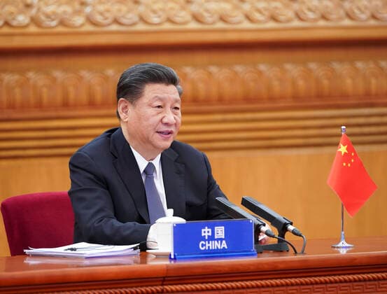 (200326) -- BEIJING, March 26, 2020 -- Chinese President Xi Jinping attends the G20 Extraordinary Virtual Leaders Summit on COVID-19 via video link in Beijing, capital of China, March 26, 2020. ) CHINA-BEIJING-G20-SUMMIT-COVID-19 (CN) PangxXinglei 