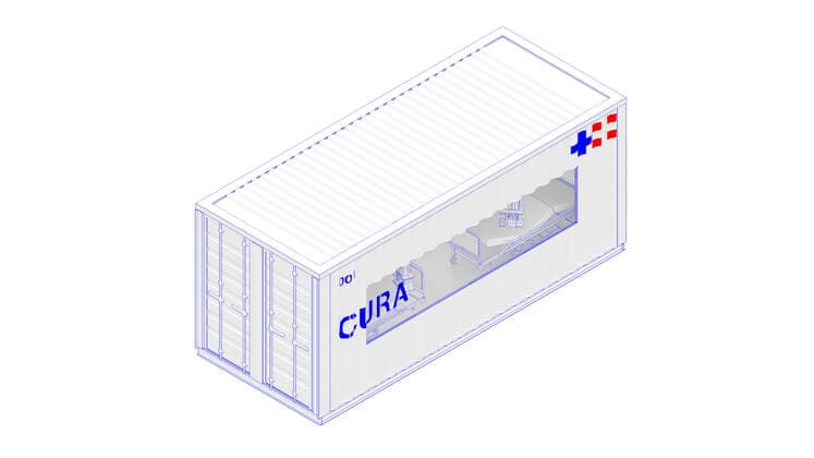Italian architects have designed an intensive-care pod within a shipping container that could be added to hospitals fighting the coronavirus pandemic. Named Connected Units for Respiratory Ailments or CURA, which is the latin word for cure the intensive care unit (ICU) pods have been designed to increase the country s intensive care capacity. The aim is that they can be quickly deployed in cities around the world, promptly responding to the shortage of ICU space in hospitals and the spread of the disease, explained the CURA team. The first prototype unit is being built at a hospital in Milan, which is one of the cities in Italy with the most cases of coronavirus Covid-19. The units have been designed by Italian architecture studio Carlo Ratti Associati and architect Italo Rota as part of a development team including engineer Copyright: xx 40410064 EDITORIAL USE ONLY. NOT FOR USE BY NEWSPAPERS BASED IN THE UK.