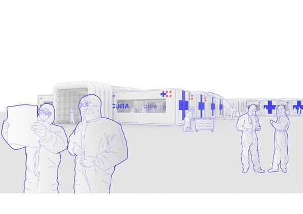 Italian architects have designed an intensive-care pod within a shipping container that could be added to hospitals fighting the coronavirus pandemic. Named Connected Units for Respiratory Ailments or CURA, which is the latin word for cure the intensive care unit (ICU) pods have been designed to increase the country s intensive care capacity. The aim is that they can be quickly deployed in cities around the world, promptly responding to the shortage of ICU space in hospitals and the spread of the disease, explained the CURA team. The first prototype unit is being built at a hospital in Milan, which is one of the cities in Italy with the most cases of coronavirus Covid-19. The units have been designed by Italian architecture studio Carlo Ratti Associati and architect Italo Rota as part of a development team including engineer Copyright: xx 40410065 EDITORIAL USE ONLY. NOT FOR USE BY NEWSPAPERS BASED IN THE UK.