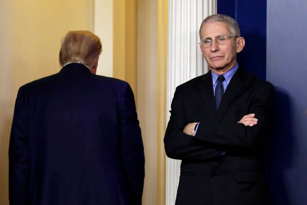 March 26, 2020, Washington, District of Columbia, USA: Director of the National Institute of Allergy and Infectious Diseases at the National Institutes of Health Dr. Anthony Fauci reacts as United States President Donald J. Trump leaves after his press briefing on the Coronavirus COVID-19 pandemic with members of the Coronavirus Task Force at the White House in Washington on March 26, 2020 Washington USA - ZUMAs152 20200326_zaa_s152_044 Copyright: xYurixGripasx