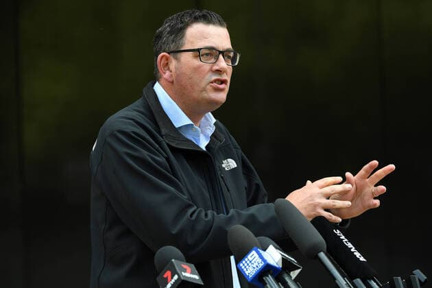 DANIEL ANDREWS CORONAVIRUS PRESSER, Victorian Premier Daniels addresses the media in Melbourne, Friday, March 27, 2020. Andrews has spoken to the media on the impact of Coronavirus throughout Victoria and government announcements to reduce it s spread. ( NO ARCHIVING, EDITORIAL USE ONLY, NO USE IN BOOKS WITHOUT CONSENT MELBOURNE VIC AUSTRALIA  Copyright: xJAMESxROSSx 20200327001460400230