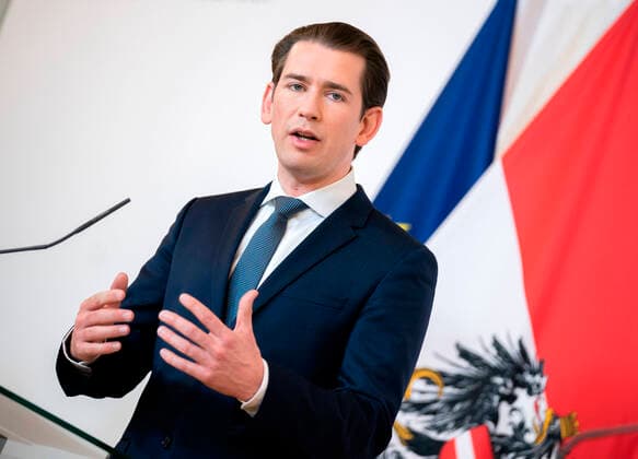 Wien 26.03.2020, Bundeskanzleramt, Wien, AUT, Akutelle Entwicklungen zur Coronaerkrankung in Oesterreich, Pressekonferenz, Aktuelles zum Corona Hilfspaket fuer Arbeitsplaetze und Unternehmen, im Bild Bundeskanzler Sebastian Kurz Bundeskanzler Sebastian Kurz during a press conference on the subject news on the Corona aid package for jobs and companies of Austrian Goverment about the Coronavirus Pandemie at the Bundeskanzleramt in Wien, Austria on 2020 03 26.
